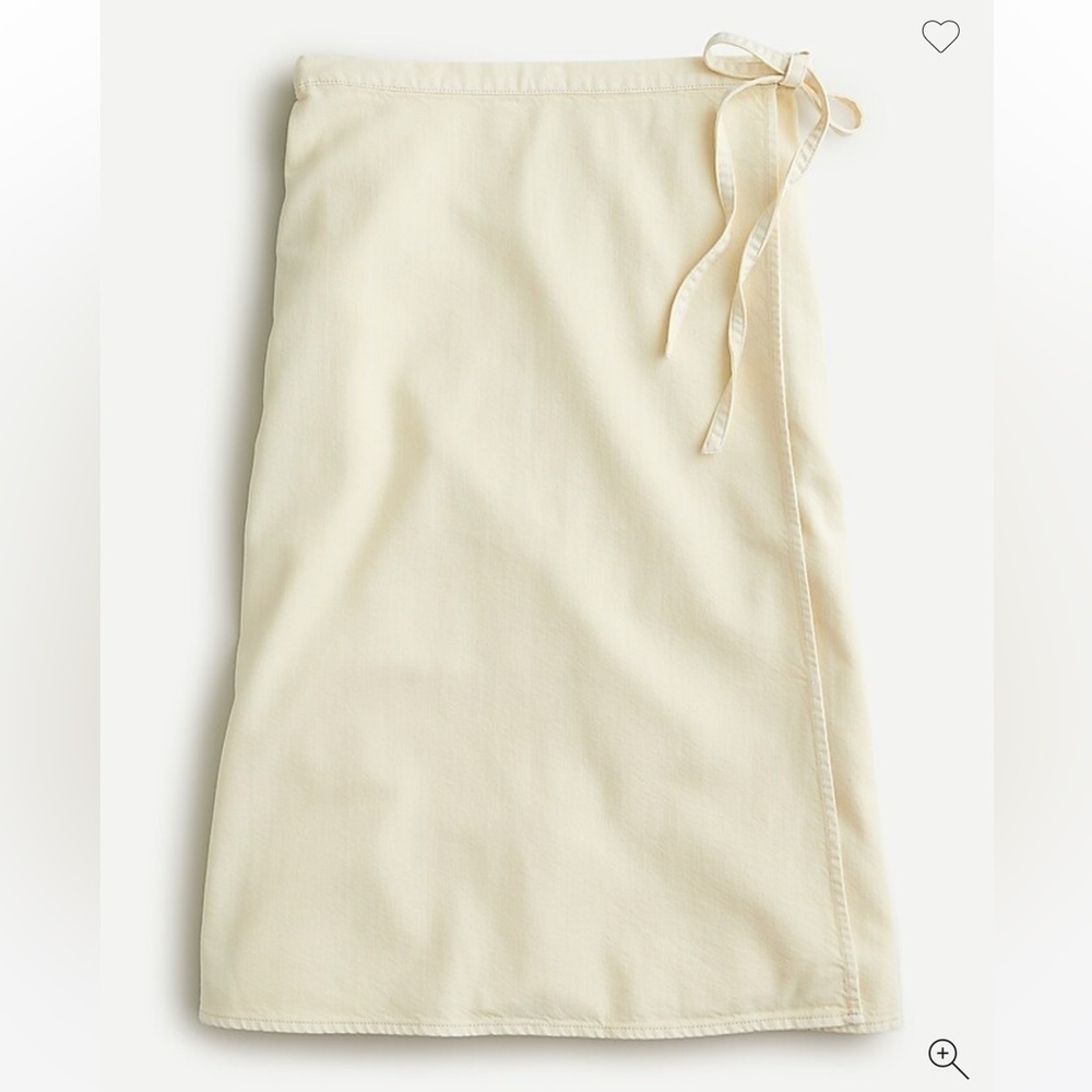 J. Crew Garment-Dyed Wrap Skirt AY930 sz L  Pale Yellow - Picture 2 of 7